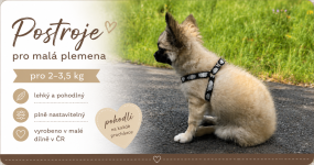Nové postroje pro malá plemena 2–3,5 kg