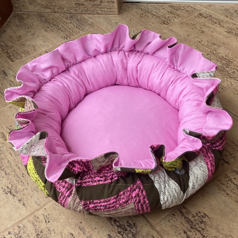 Letní bavlněný pelíšek pro psa, růžový vzor