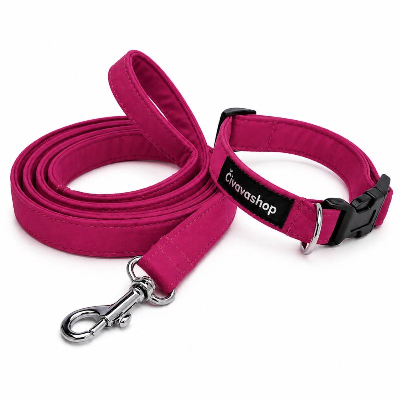 Softshellový obojek s vodítkem – ostružina, šířka 1,5 cm