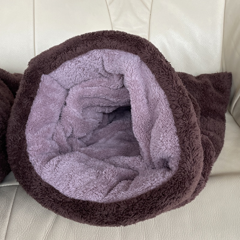 Pelíšek- tulipytlík Teddy 45x55 vyztužený okraj, hnědostarorůžový huňatý