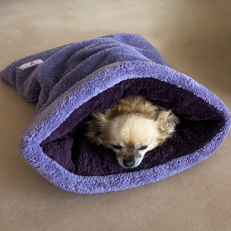 Pelíšek- tulipytlík  45x55 vyztužený okraj, fialovolevandulový huňatý