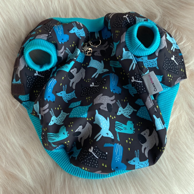 Softshellový obleček pro psa jaro/podzim hnědý pejsci