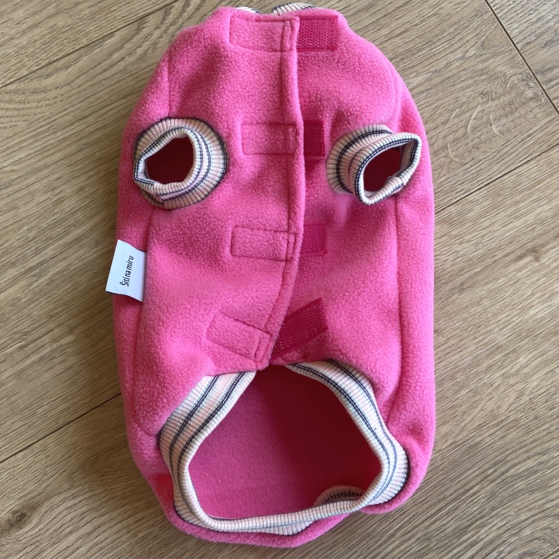 Fleecová mikina pro psa Cezar, jahodová