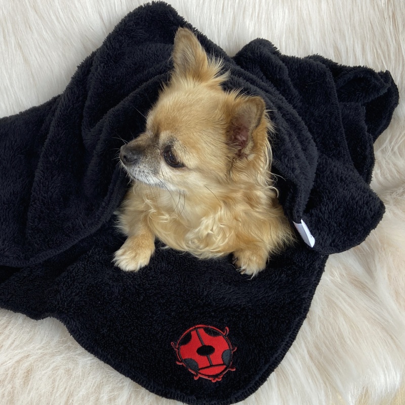 Huňatá deka pro psa 70x90 Mia, černá