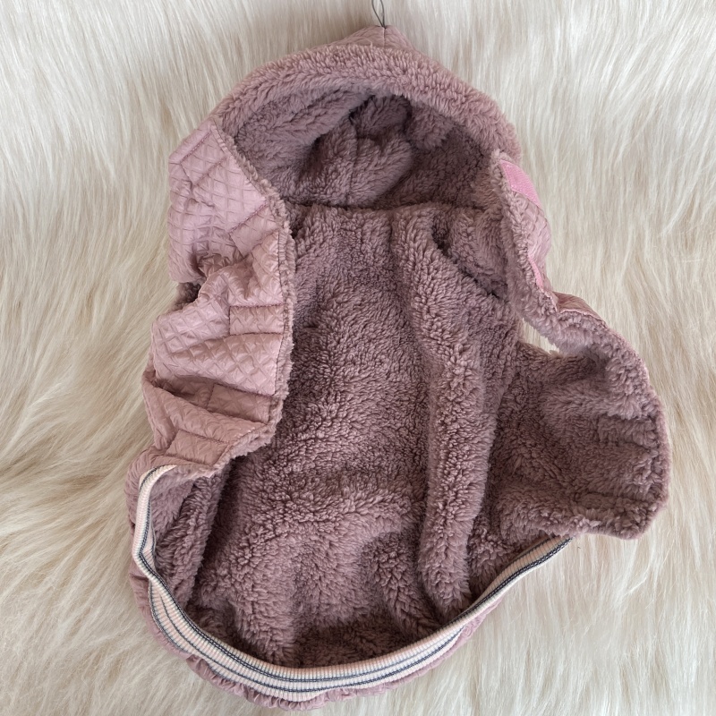 Luxusní kožíšek pro psy Antonie, kouřově růžový