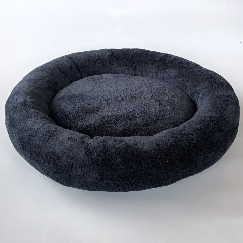 Heboučký kulatý pelíšek Tedík 50 cm – černý