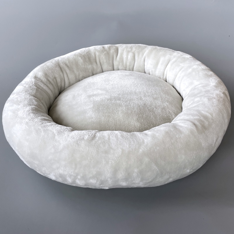 Heboučký kulatý pelíšek Tedík 50 cm – smetanový