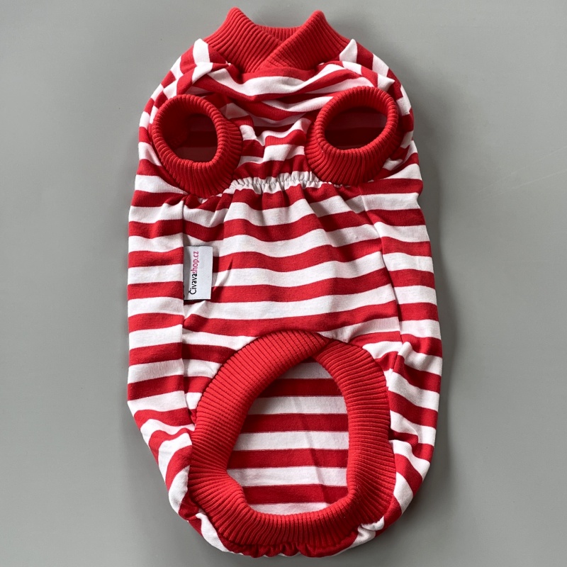 ⚓ Pruhované tričko – námořnický styl červenobílé