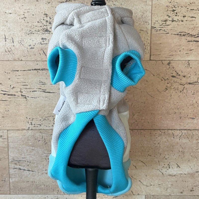 Fleecová mikina pro psa Margot, modrošedá pruhy