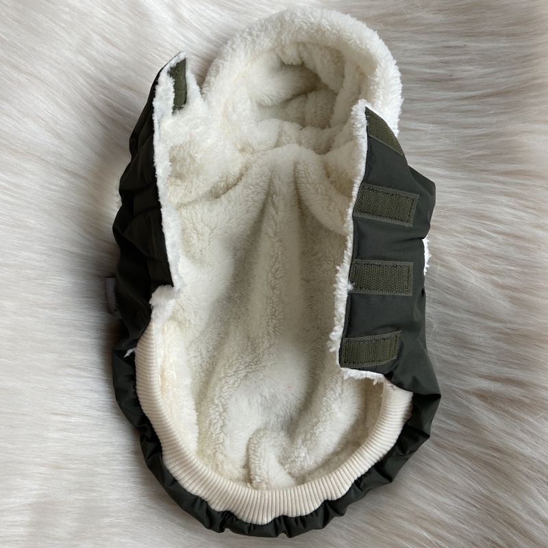 Hřejivý kožíšek do deště i sněhu – Esmeralda tmavá khaki