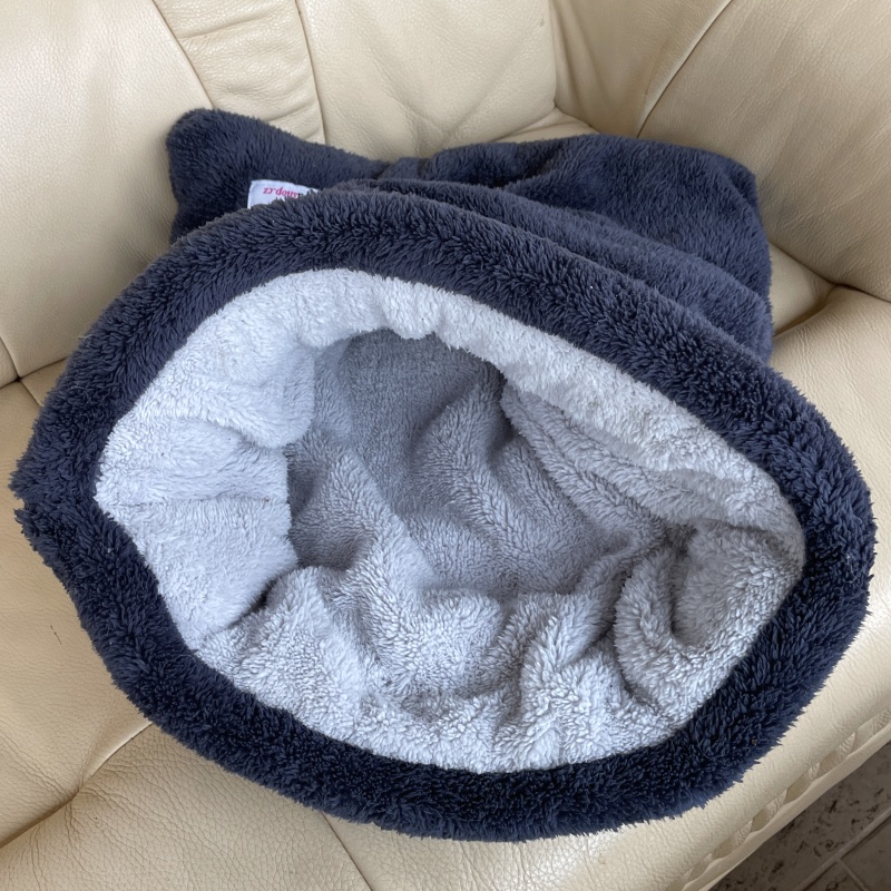 Pelíšek- tulipytlík Teddy 45x55 vyztužený okraj, antracitovošedý huňatý