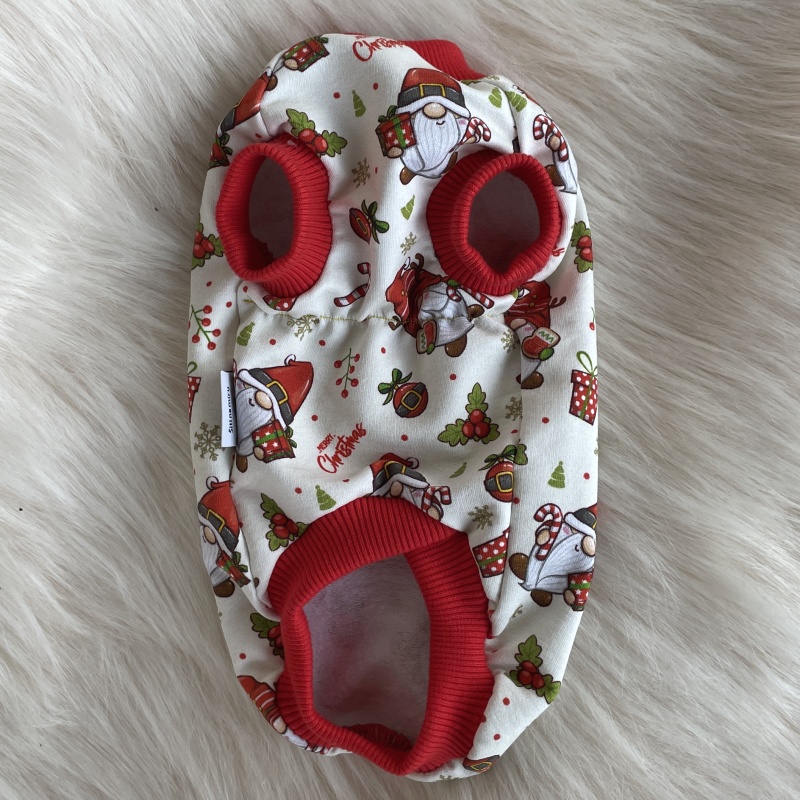 Vánoční tepláková mikina – ideální spodní zateplovací vrstva pod zimní obleček- smetana skřítci