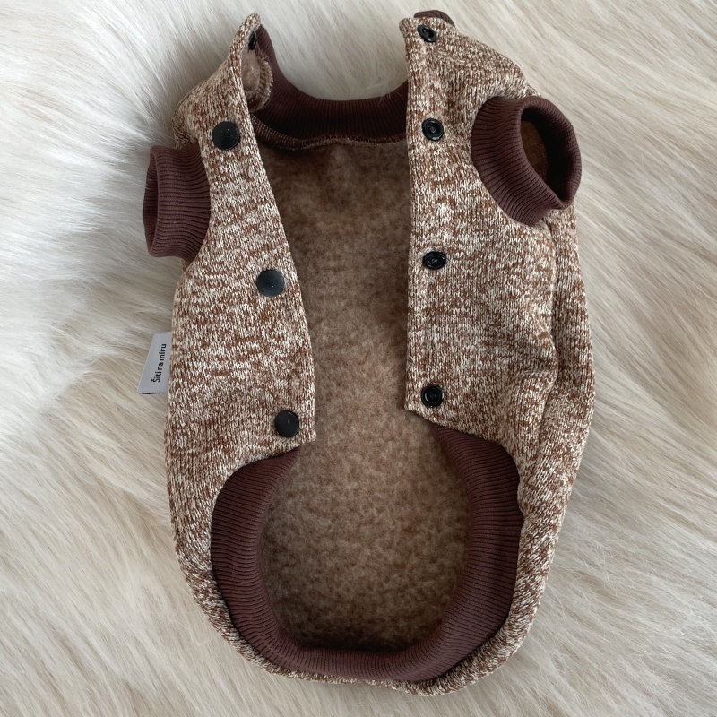 Svetr pro psa – hnědý melír bez kapuci