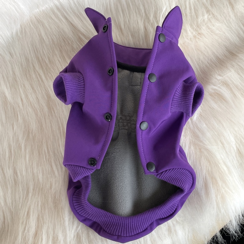 Funkční zimní softshellová pláštěnka pro psy – fialový kabátek