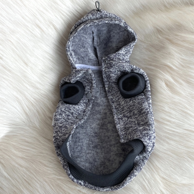 Svetr pro psa – antracitový melír s kapucí