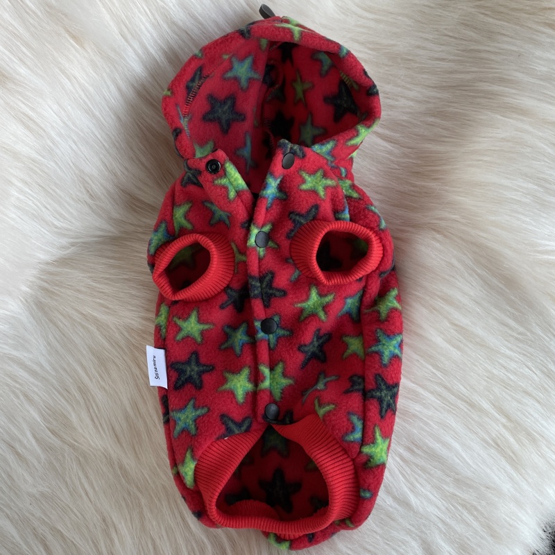 Fleecová mikina pro psa Margot, červená hvězdy