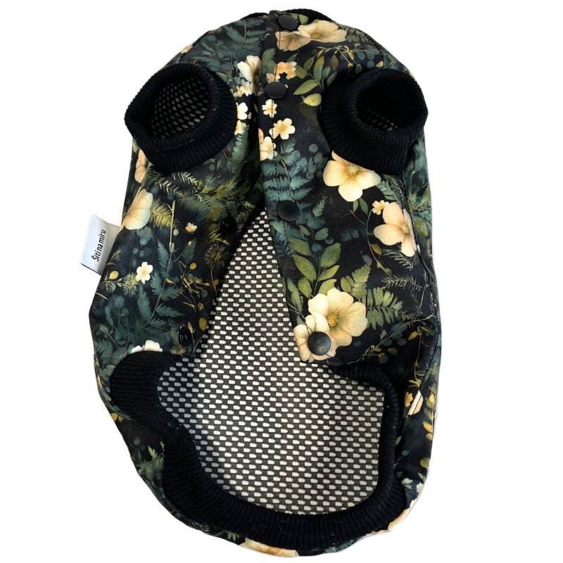 🌸 Funkční jarní softshellová pláštěnka – kvítí na zelené