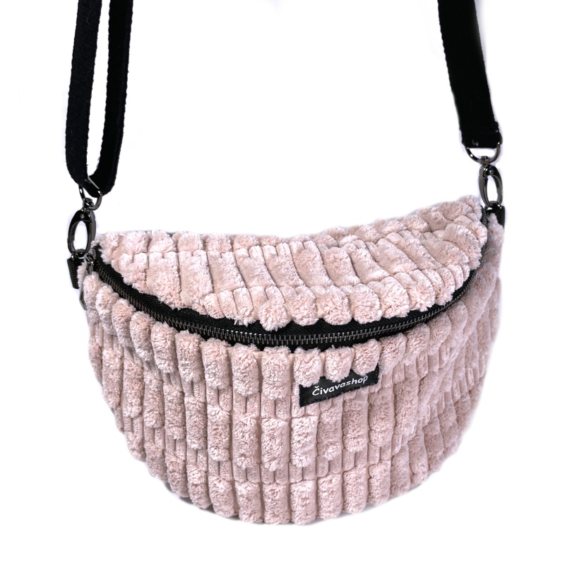 Elegantní dámská ledvinka 15×20 cm- kouřově starorůžová