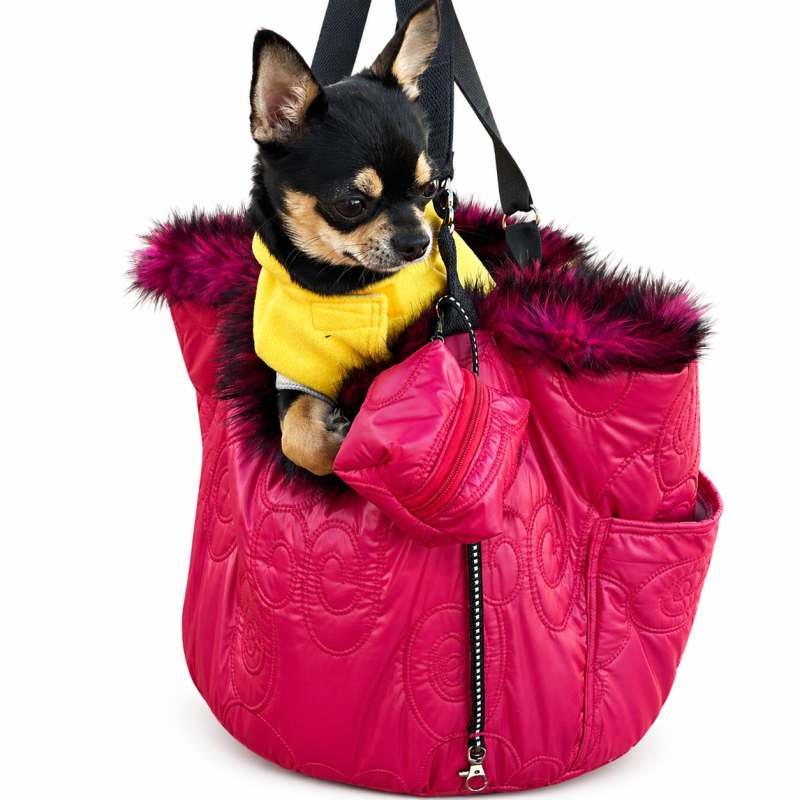 Luxusní taška pro psa 2v1 Sánchez, 30cm - rubínová