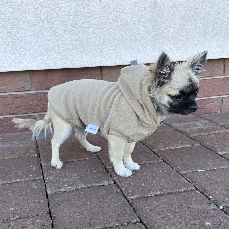 Fleecová mikina pro psa Margot, bílá káva