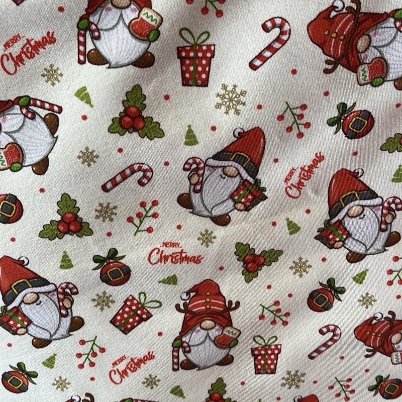 Zateplené vánoční triko pro psa skřítek crema
