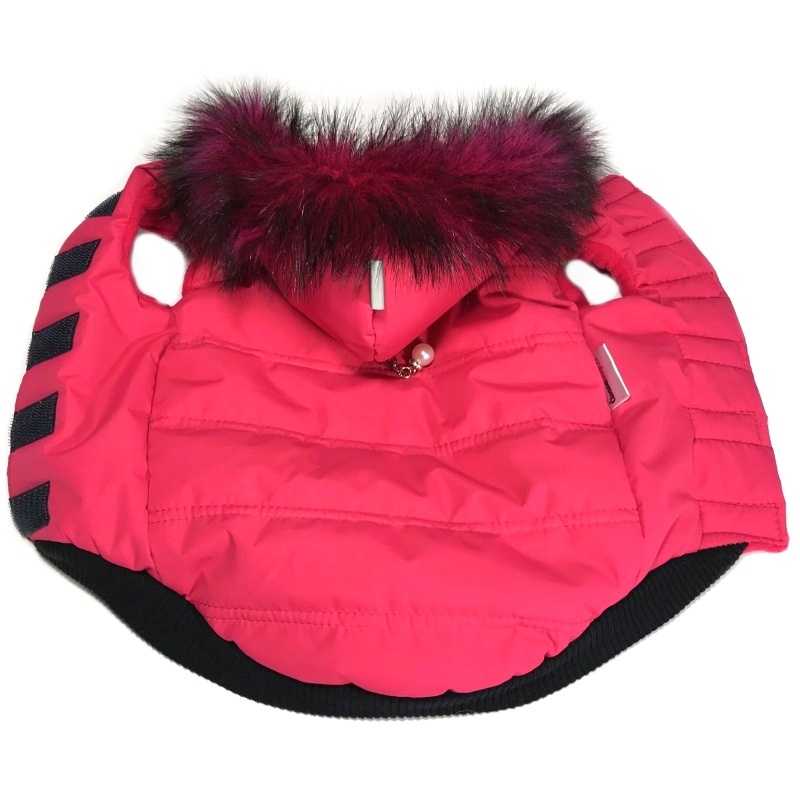 Zimní obleček pro psa s kožešinou růžový Lilly