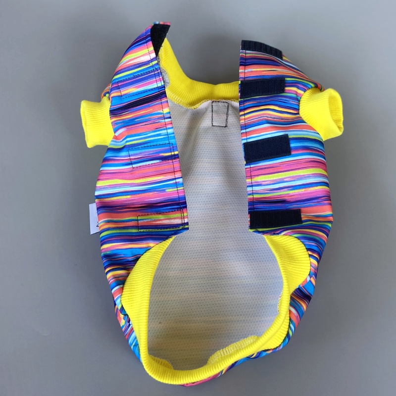 Letní funkční softshellový obleček pro psa Adan, barevné pásky