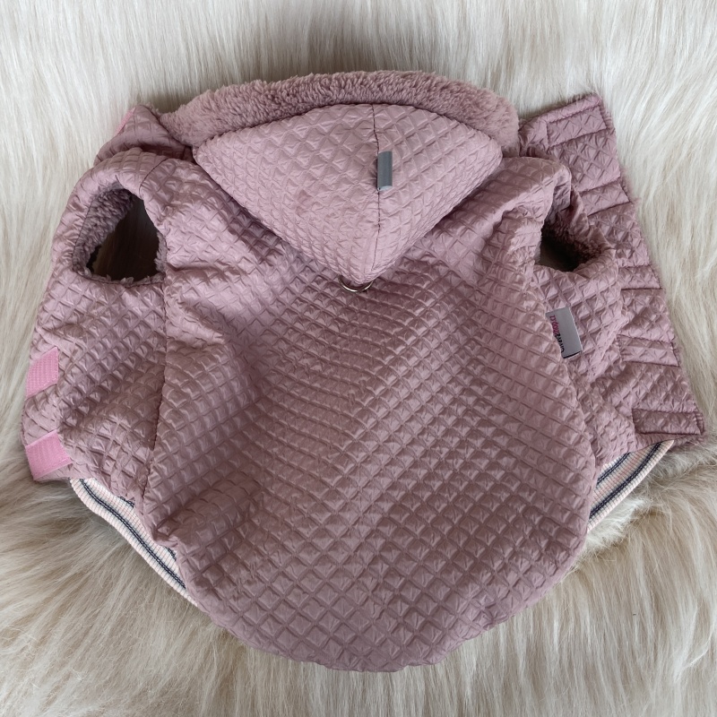 Luxusní kožíšek pro psy Antonie, kouřově růžový