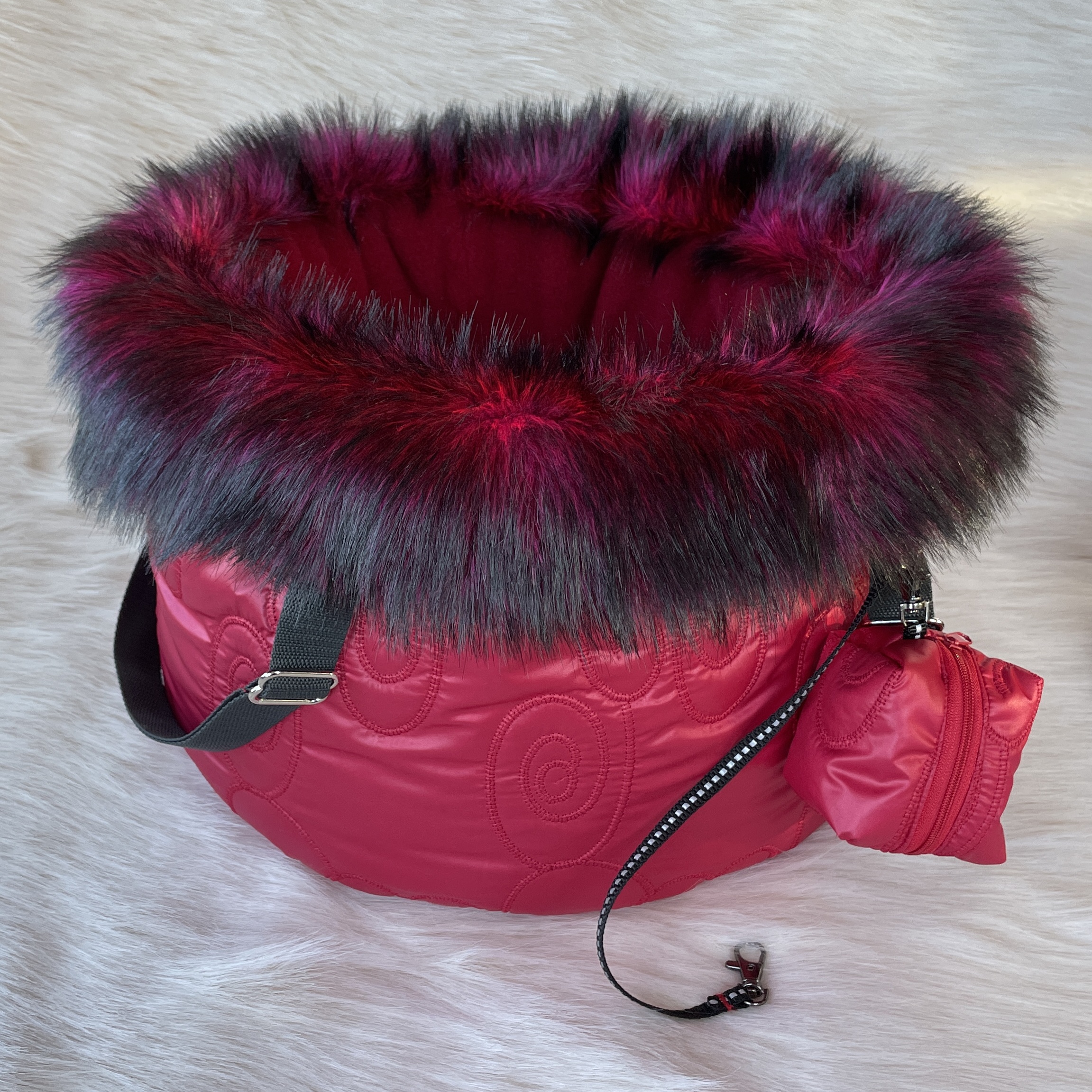 Luxusní taška pro psa 2v1 Sánchez, 30cm - rubínová