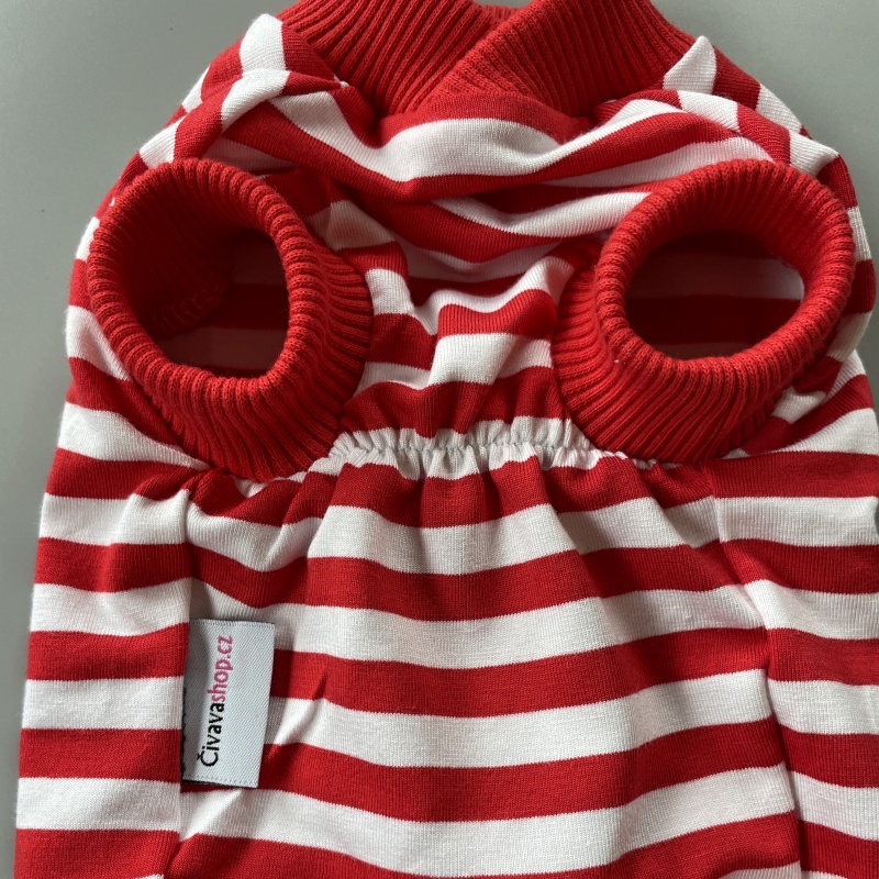 ⚓ Pruhované tričko – námořnický styl červenobílé