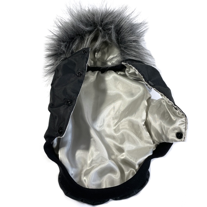 🖤 Elegantní zimní kabátek pro jorkšíry s hladkou podšívkou- černá 