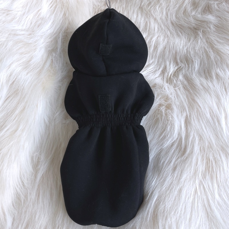 Tepláková mikina–kabátek s kapucí, černá – oblékání přes hlavu