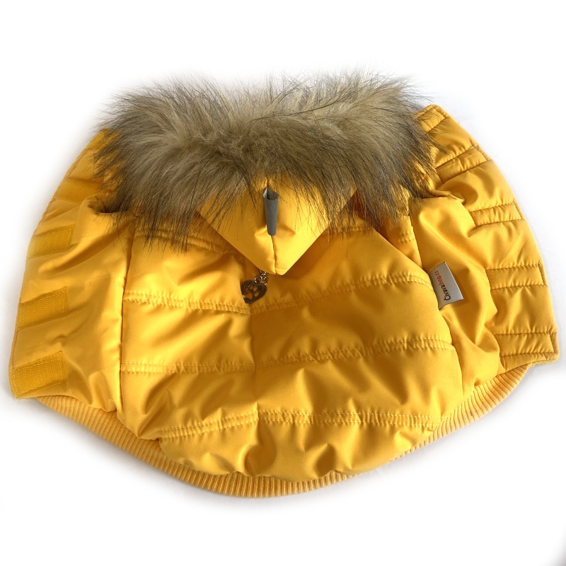 Obleček pro psa s kožešinou Emilia žlutý