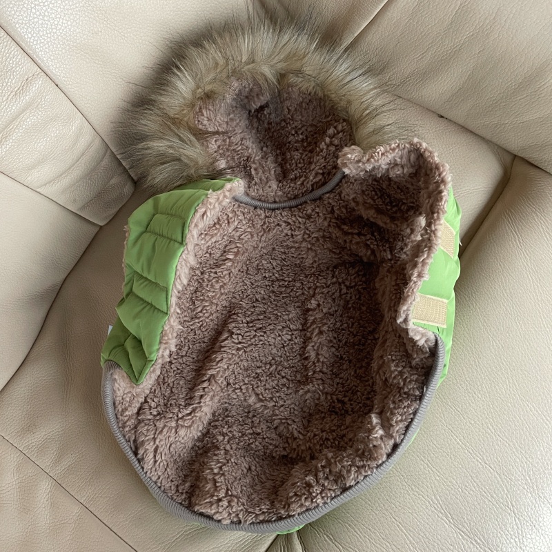 Zimní nepromokavý obleček pro psa – hráškově zelený