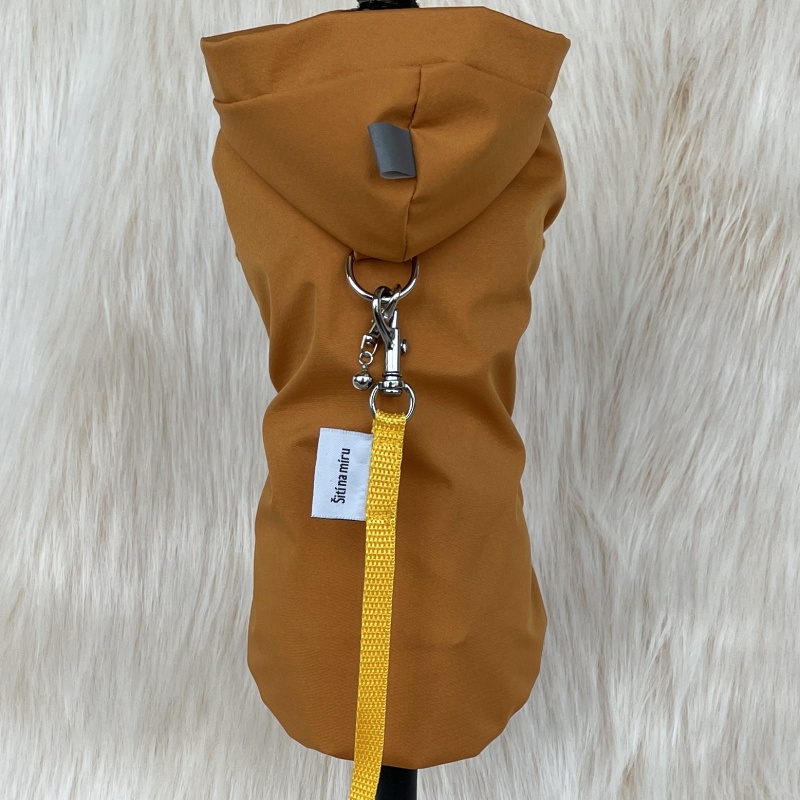 Letní softshellová pláštěnka pro psa – hořčicová