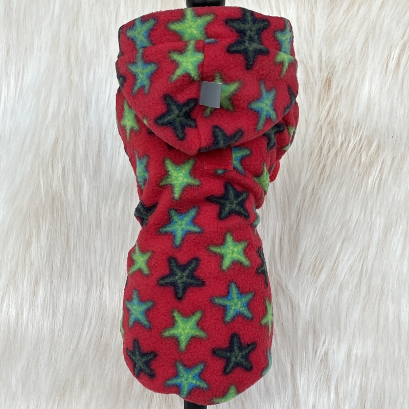 Fleecová mikina pro psa Margot, červená hvězdy