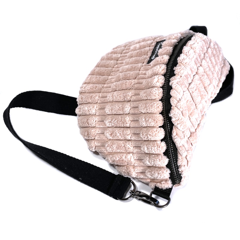 Elegantní dámská ledvinka 15×20 cm- kouřově starorůžová