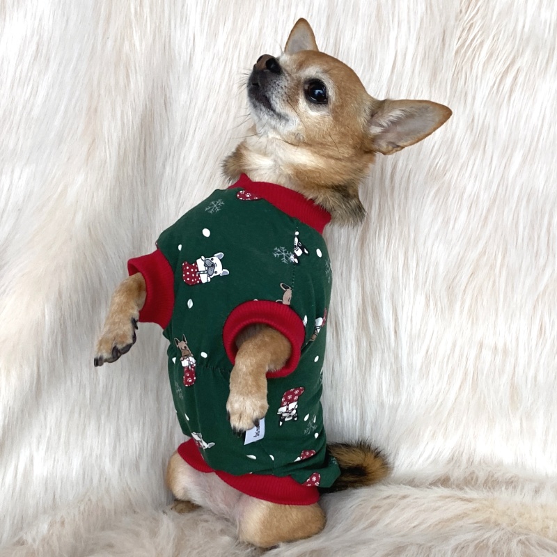 Vánoční obleček na míru – tričko pro psa, zelené