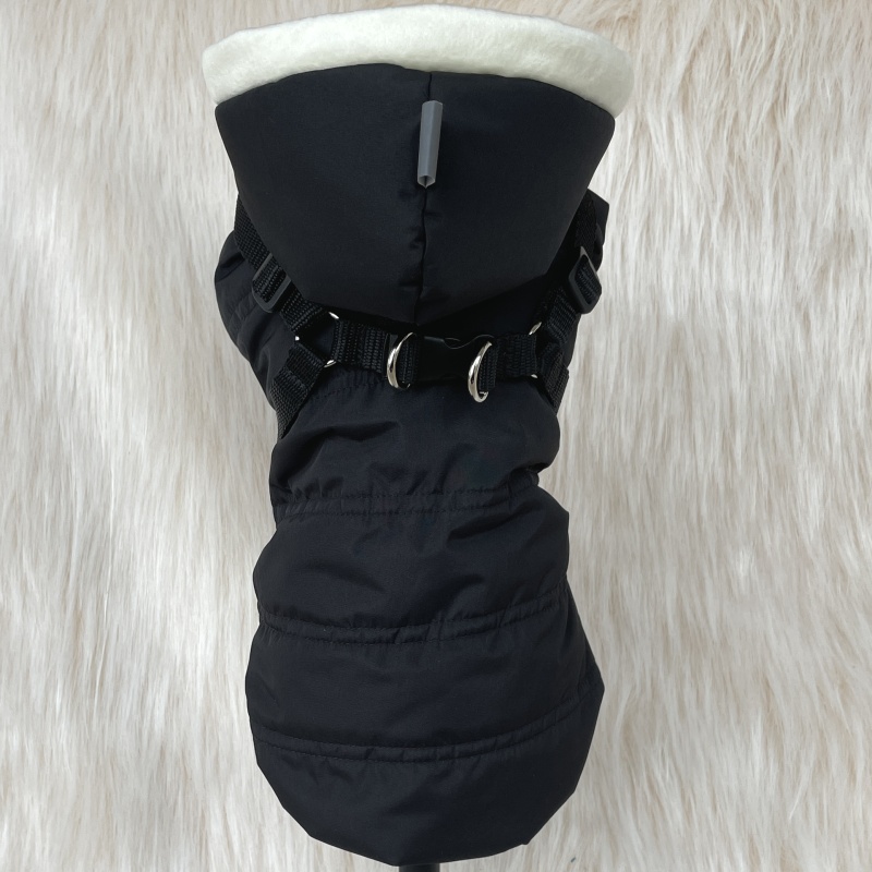 Luxusní zimní obleček pro psa s kšírami černý Diego