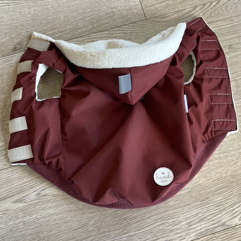 Celoroční šusťákovka s beránkem šitá na míru- skořicová