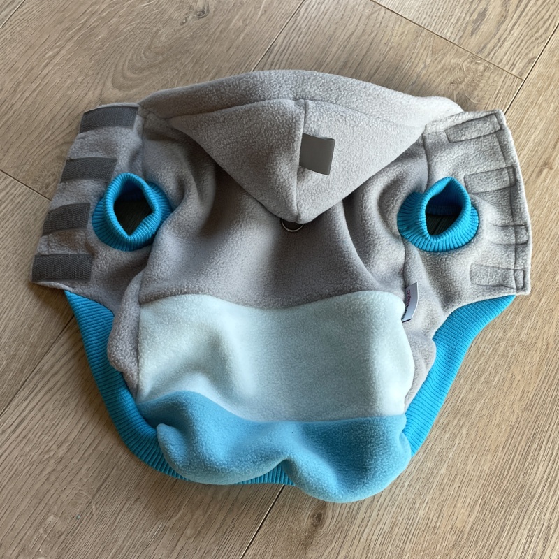 Fleecová mikina pro psa Margot, modrošedá pruhy