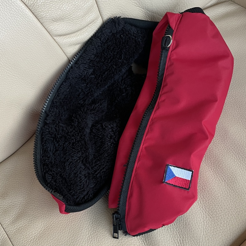 Podzimní/zimní obleček s kožíškem na zip – EasyZip Style, červený