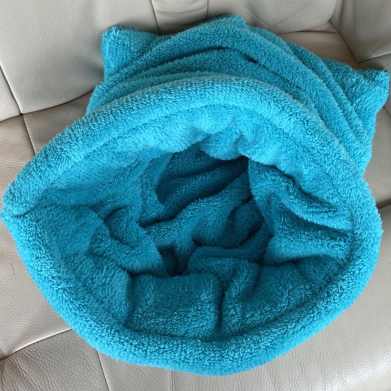 Pelíšek- tulipytlík Teddy 45x55 vyztužený okraj, extra huňatý tyrkysový