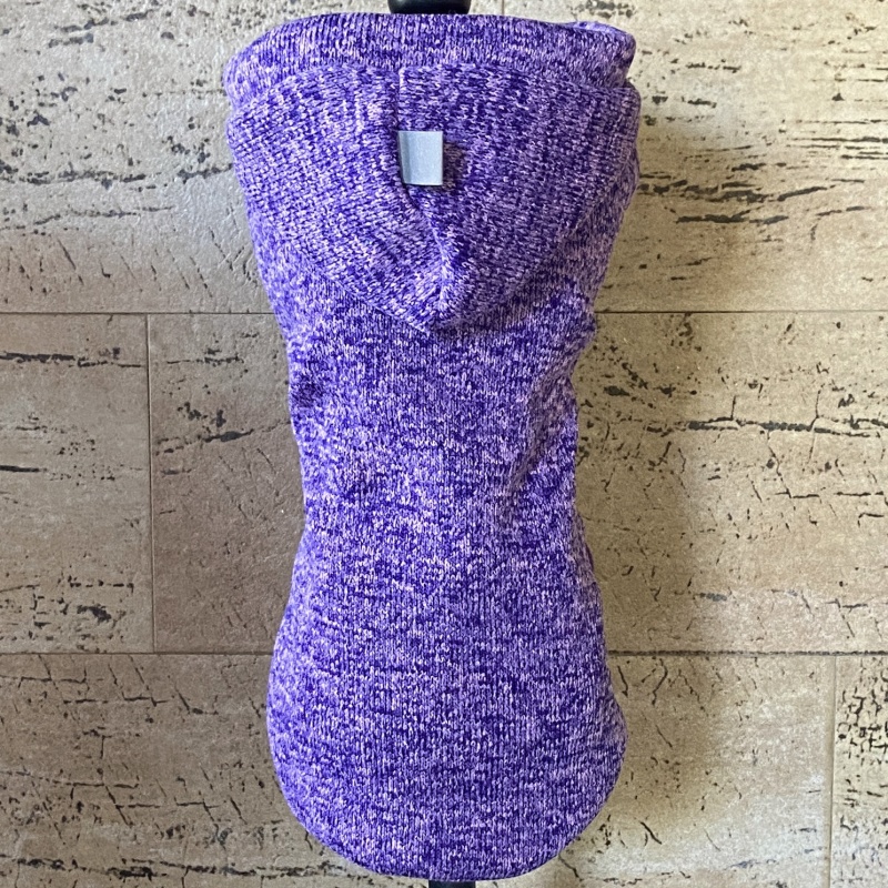 Svetr pro psa – fialový melír s kapucí