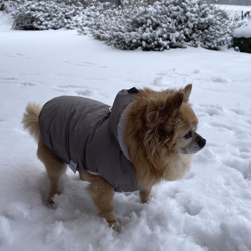 Hřejivý kožíšek do deště i sněhu – Esmeralda světlá khaki