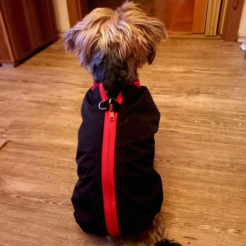 Podzimní/zimní obleček s kožíškem na zip – EasyZip Style, černý