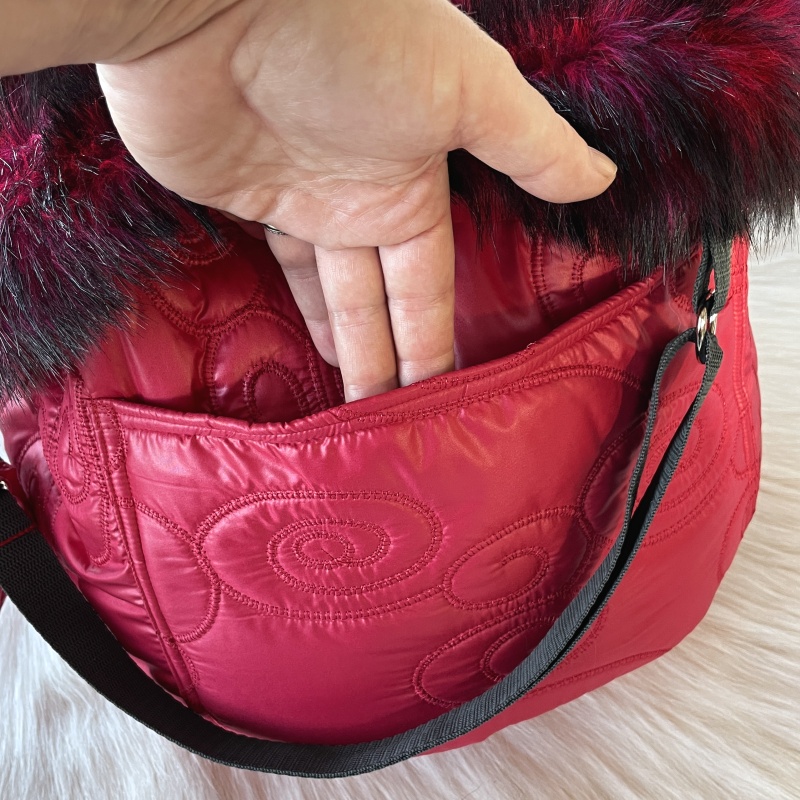 Luxusní taška pro psa 2v1 Sánchez, 30cm - rubínová