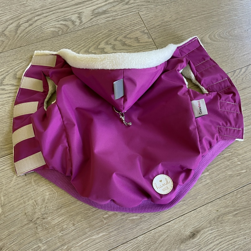 Celoroční šusťákovka s beránkem šitá na míru- fuchsie