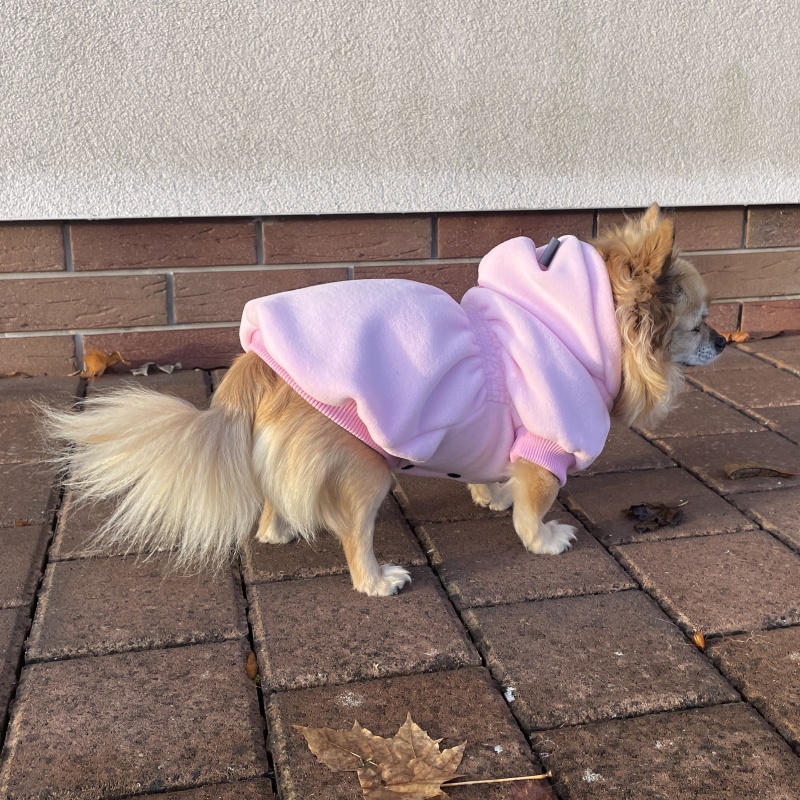 🩷 Růžový fleecový kabátek pro fenky – hřejivý, jemný a dokonale padnoucí, baby růžový