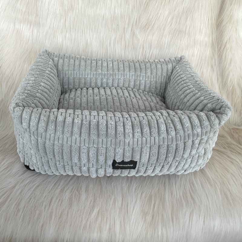 Luxusní pelíšek pro psa – šedý (45 × 30 cm)